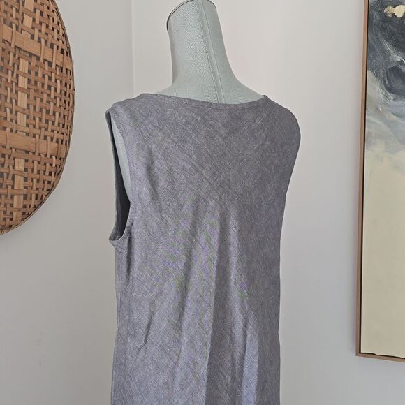 Elleen Fisher | Linen Gray Dress and Jacket Set - Picture 6 of 10